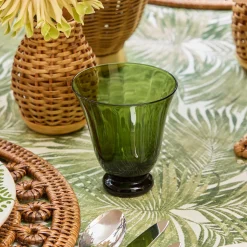 Moss Green Tulip Glasses (Set of 4)