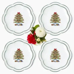 Mrs. Alice Christmas Tree Dinner & Starter Plates (Set of 8)
