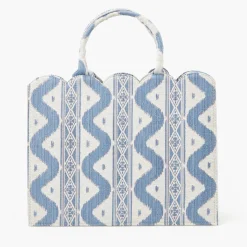 Mrs. Alice Tote Bag (Blue Ikat)