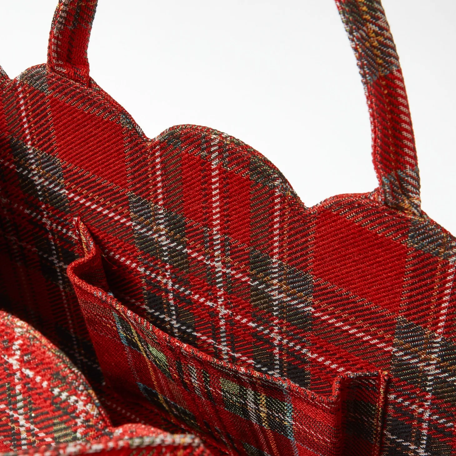 Mrs. Alice Tote Bag (Red Tartan) With Bow