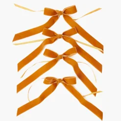 Mustard Velvet Bows (Set of 4) - 20cm