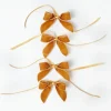 Mustard Velvet Mini Bows (Set of 4)