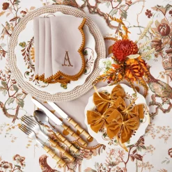 Mustard Velvet Napkin Bows (Set of 4)
