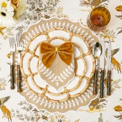 Mustard Velvet Napkin Bows (Set of 4)