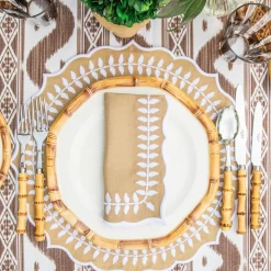 Natural Laurel Placemats & Napkins Set (Set of 4)