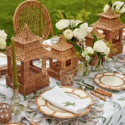 Natural Rattan Pagoda Decoration Set