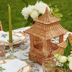 Natural Rattan Pagoda Decoration Set