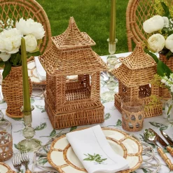 Natural Rattan Pagoda Decoration Set