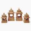 Natural Rattan Pagoda Lantern Set
