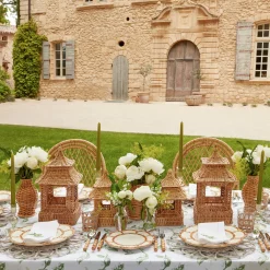 Natural Rattan Pagoda Lantern Set