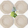 Natural Scalloped Rattan Charger Plates (Set of 4)