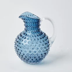 Navy Hobnail Glasses & Jug Set