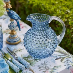 Navy Hobnail Glasses & Jug Set