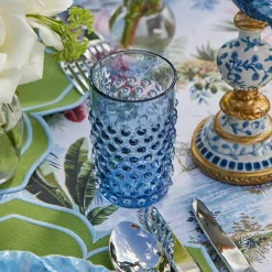 Navy Hobnail Glasses & Jug Set