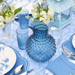 Navy Hobnail Glasses & Jug Set