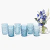 Navy Hobnail Glasses (Set of 6)