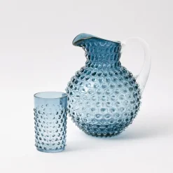 Navy Hobnail Glasses (Set of 6)