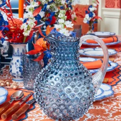 Navy Hobnail Jug