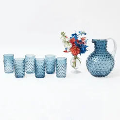Navy Hobnail Jug