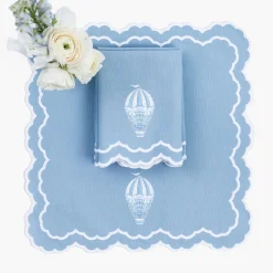 Nikki Hot Air Balloon Blue Napkins (Set of 4)