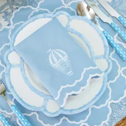 Nikki Hot Air Balloon Blue Napkins (Set of 4)