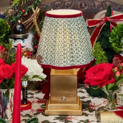Olive & Red Lotus Lampshade (18cm)