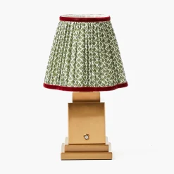 Olive & Red Lotus Lampshade (18cm)