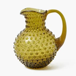 Olive Green Hobnail Jug
