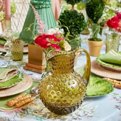 Olive Green Hobnail Jug
