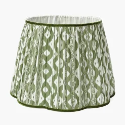 Olive Green Ikat Lampshade (40cm)