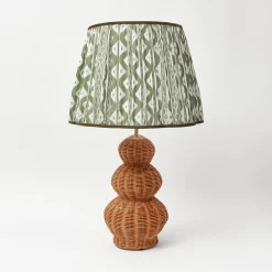 Olive Green Ikat Lampshade (40cm)