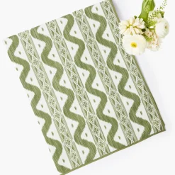 Olive Green Ikat Tablecloth