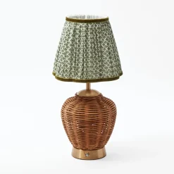 Olive Green Lotus Lampshade (18cm)