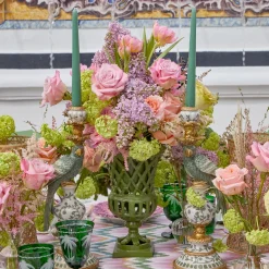 Olive Green Parrot Candleholder (Pair)