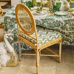 Olive Ikat Seat Pad Cushions (Set of 4)