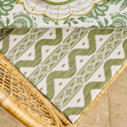 Olive Ikat Seat Pad Cushions (Set of 4)