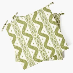 Olive Ikat Seat Pad Cushion