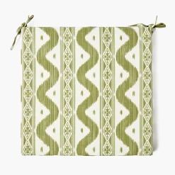 Olive Ikat Seat Pad Cushion