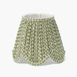 Olive Lotus Deep Scalloped Lampshade (18cm)