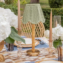 Olive Lotus Deep Scalloped Lampshade (18cm)