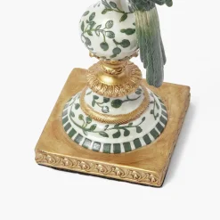 Olive Parrot Lamp with Olive Ikat Shade (30cm)