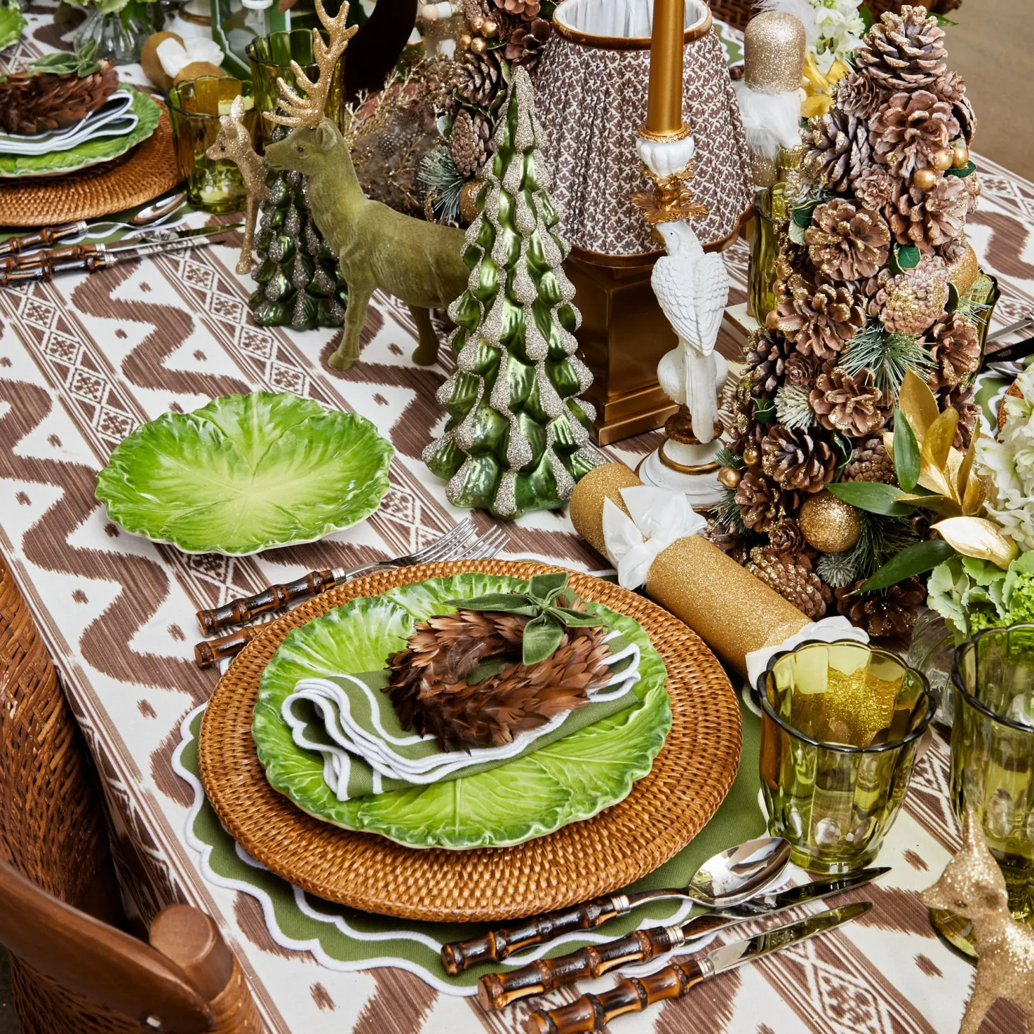 Olive Scalloped Glassware (Set of 12)