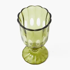 Olive Scalloped Wine Glasses (Set of 6)