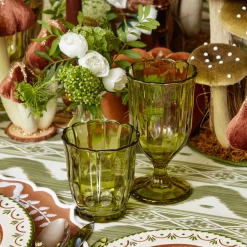Olive Scalloped Wine Glasses (Set of 6)