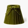 Olive Velvet Bow Lampshade (18cm)