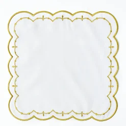 Olivia White & Gold Napkins (Set of 4)