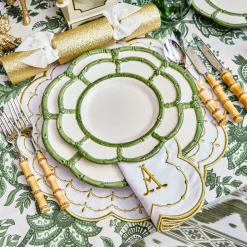 Olivia White & Gold Placemats & Napkins (Set of 4)