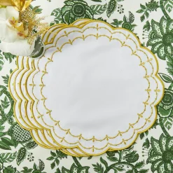 Olivia White & Gold Placemats (Set of 4)