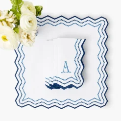Olympia Blue Embroidered Napkins (Set of 4)