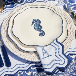 Olympia Blue Embroidered Napkins (Set of 4)